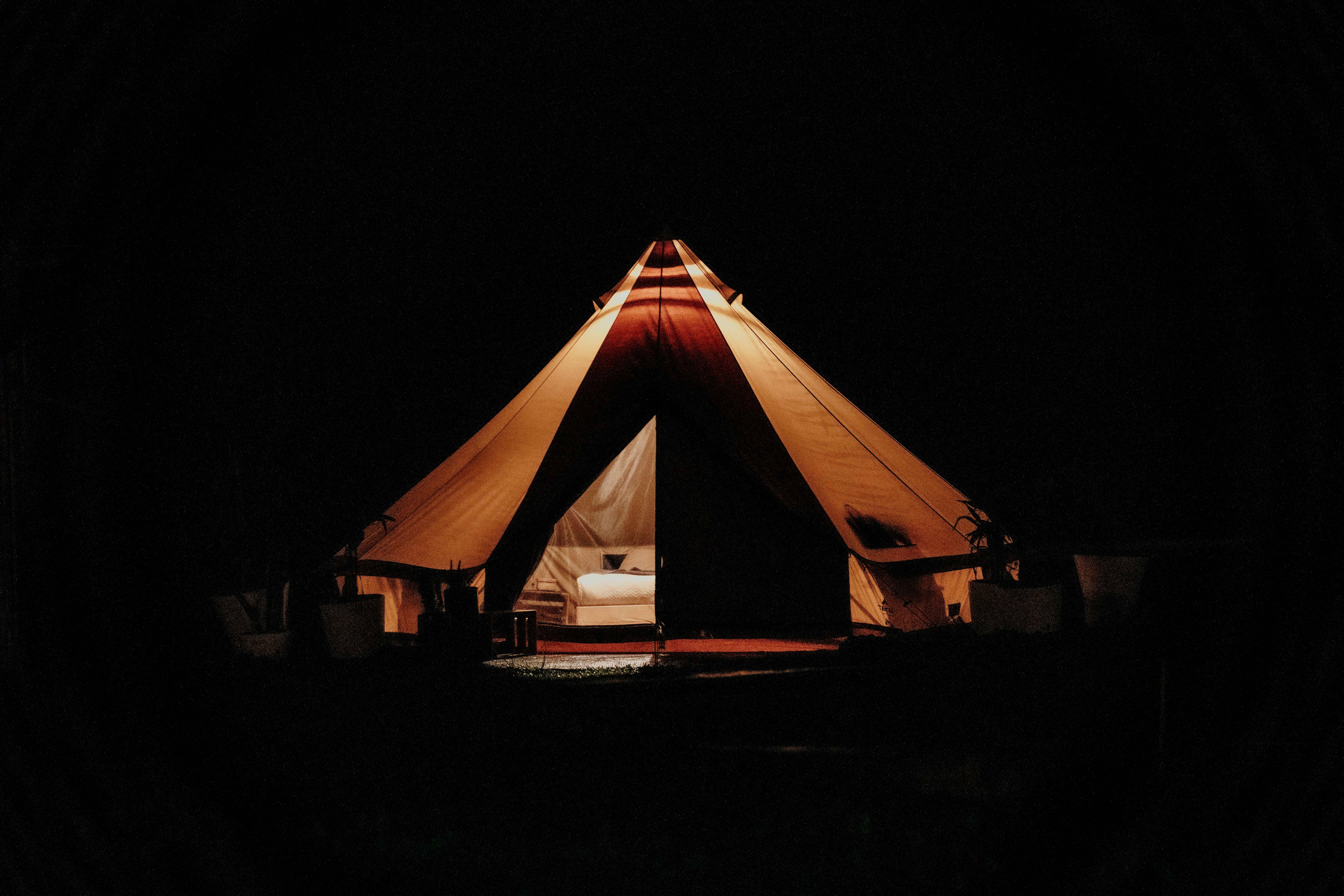 Safari glamping tent with terrace
